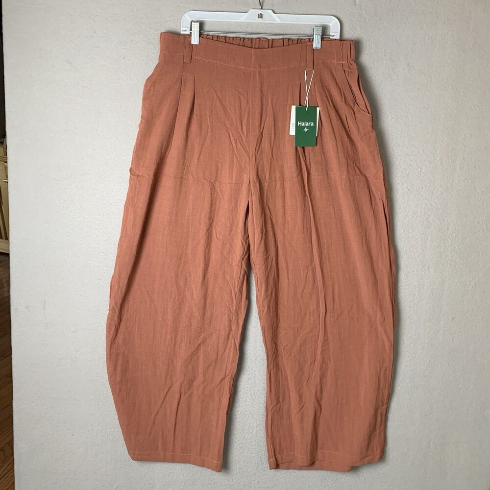 Halara Pants Women Size 1X Mauve Wide Leg Pleated High Waisted Office Siren NWT